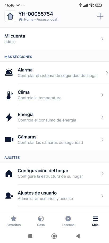 alarma clima energia camaras yubii domotica